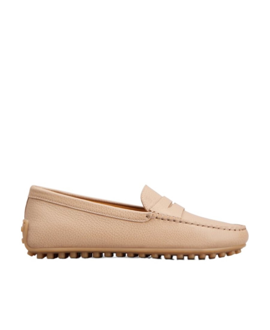 Tod's Gommino Calfskin Penny Driver Loafers In Nude