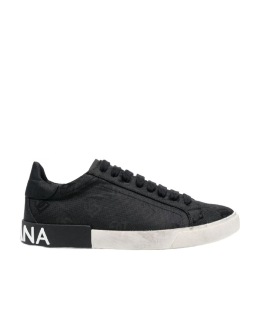 Dolce & Gabbana Low-top Sneakers Vintage Effect In Black