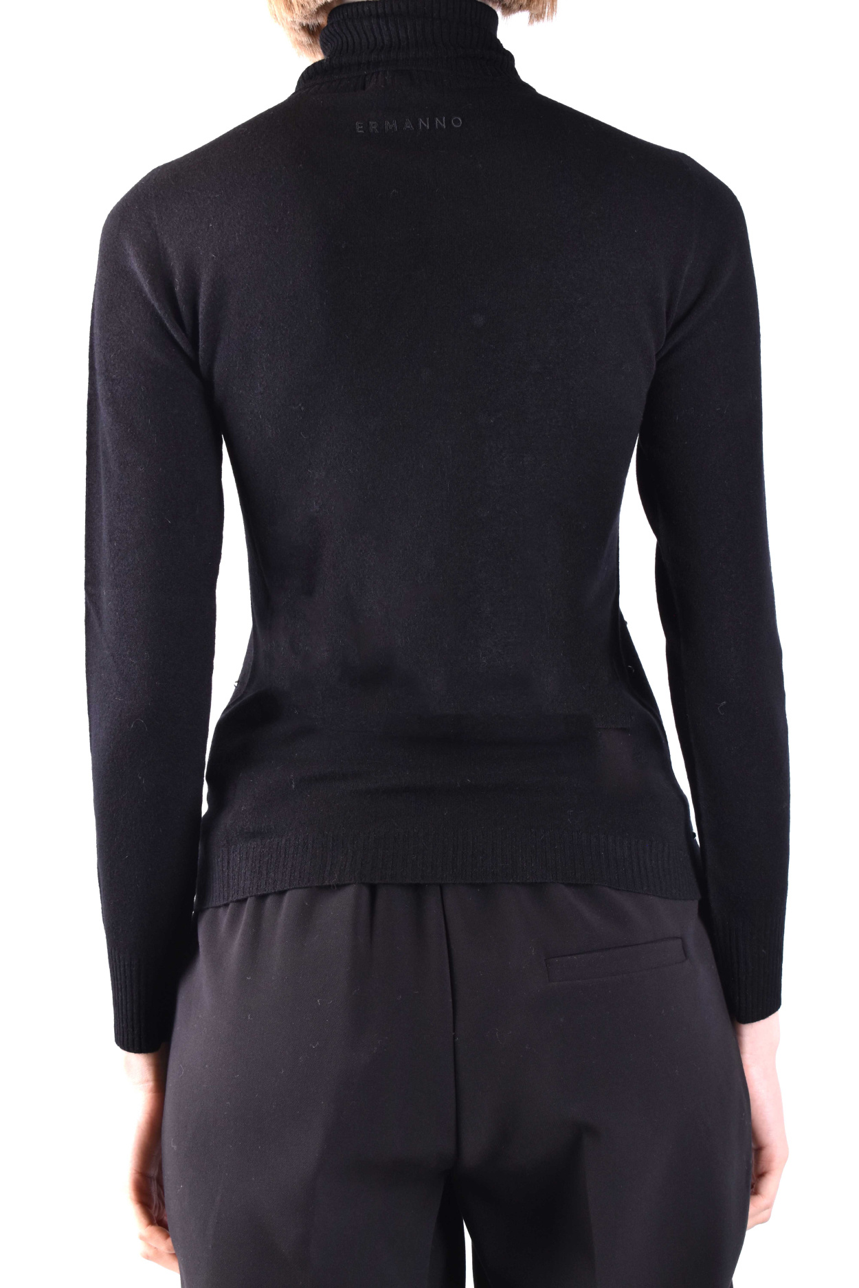 Ermanno Ermanno High-neck Long-sleeved Sweater In Black