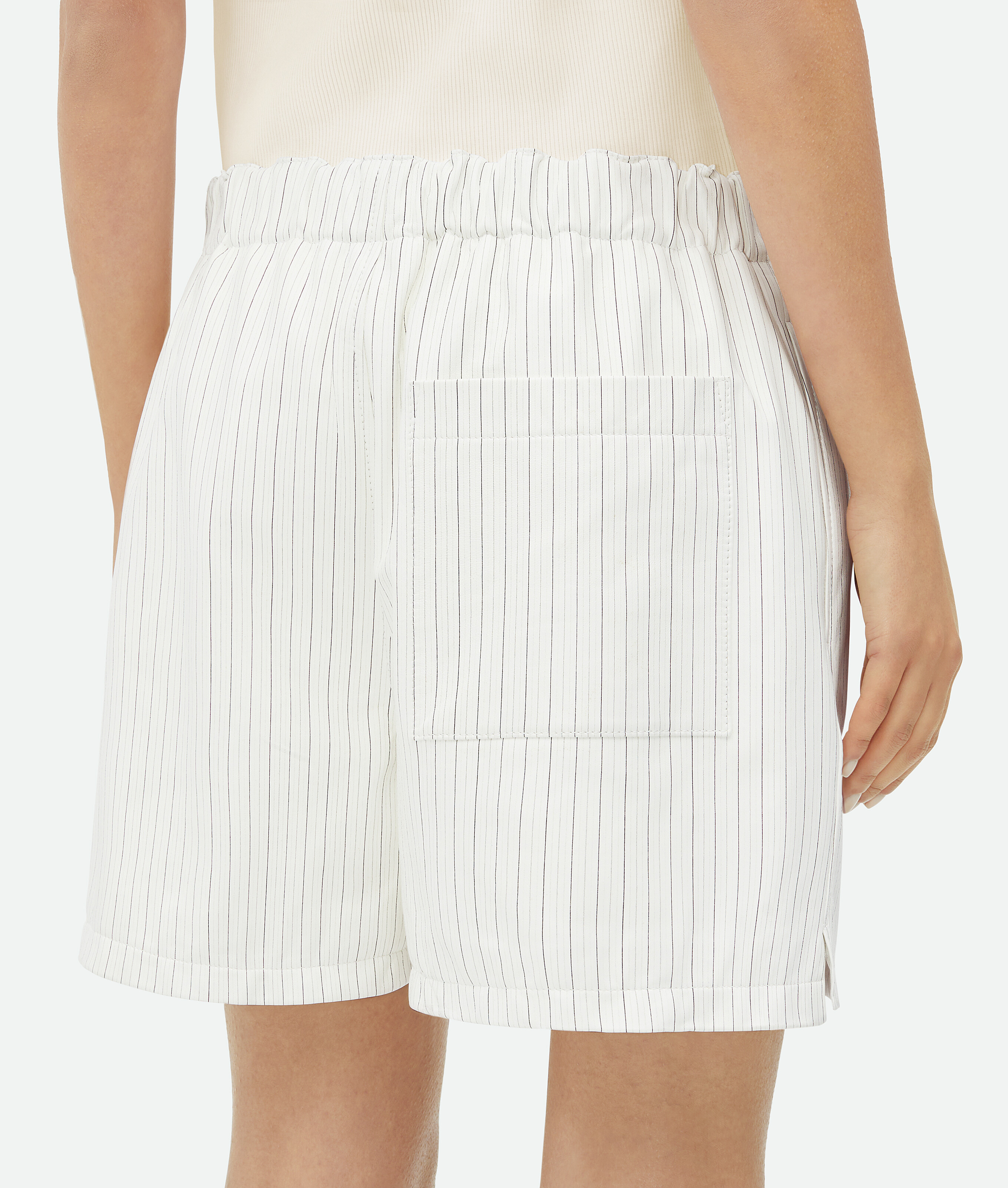 Bottega Veneta Pinstripe Poplin Shorts In White