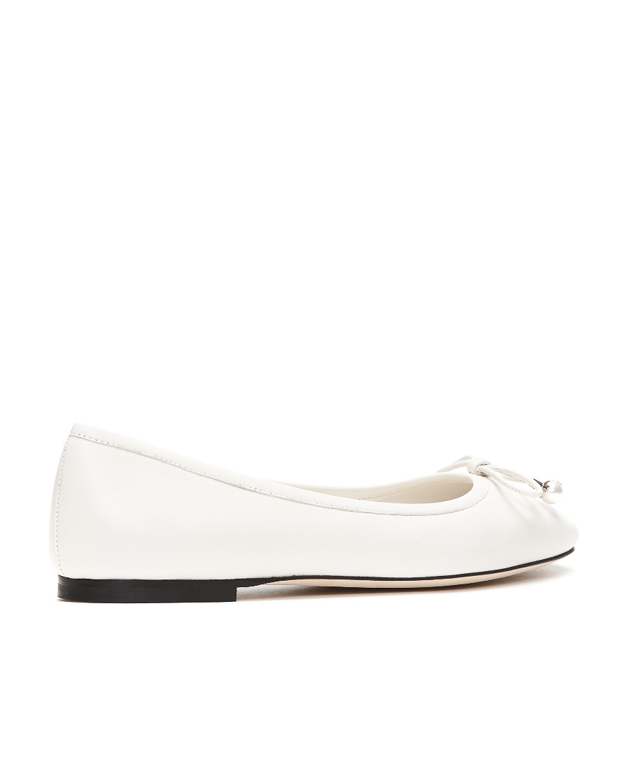 Jimmy Choo Elme Embellished Leather Ballet Flats In White