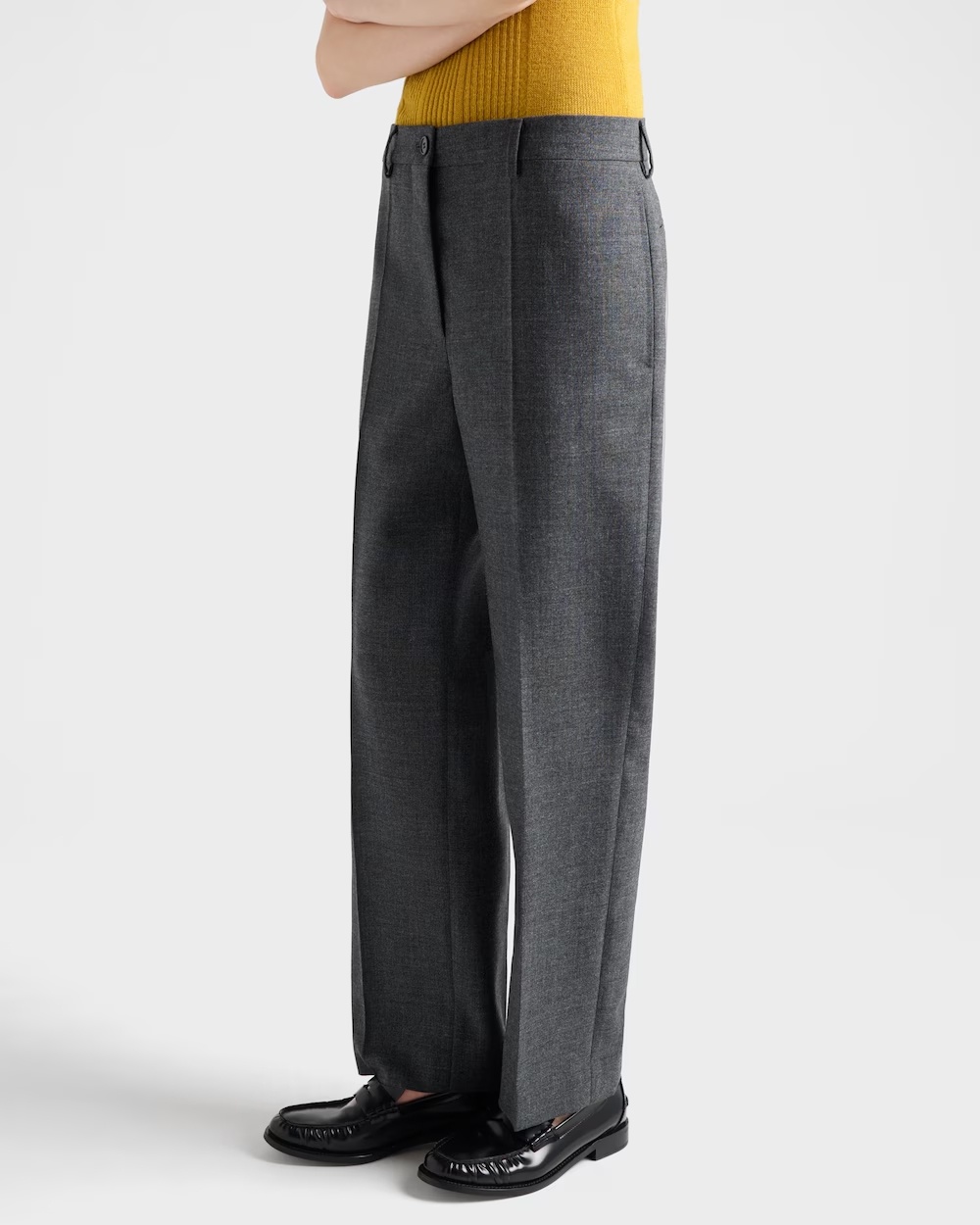 Prada Rush Stitch Pants In Gray