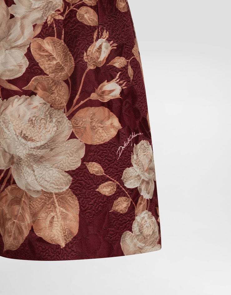 Dolce & Gabbana Vintage Rose-print Brocade Shorts In Multi