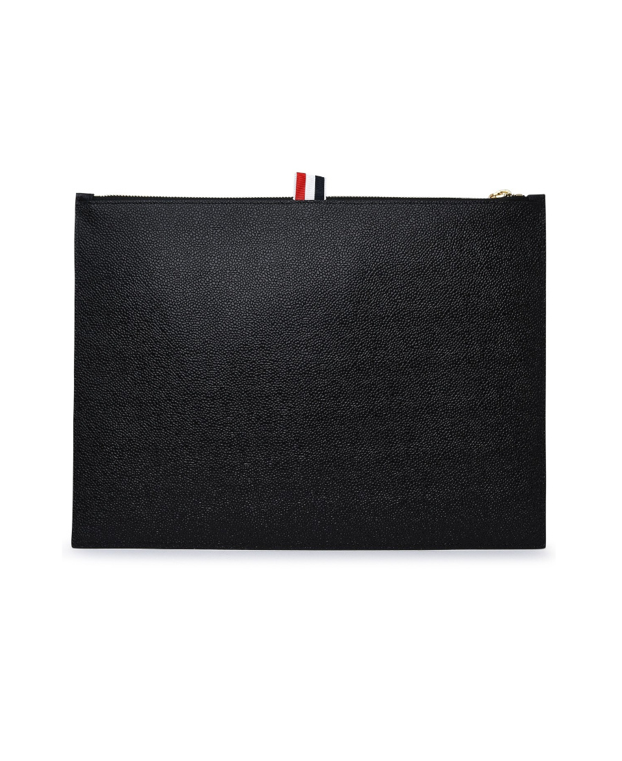Thom Browne Medium Zipped Clutch In Black