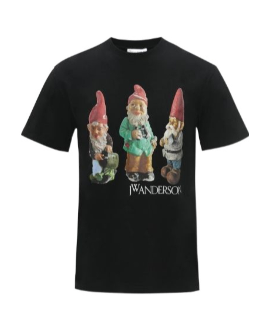 Jw Anderson Gnome Trio Cotton T-shirt In Black