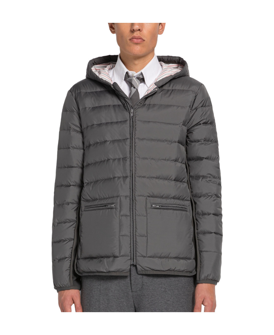 Thom Browne Zip-front Padded Jacket In Black