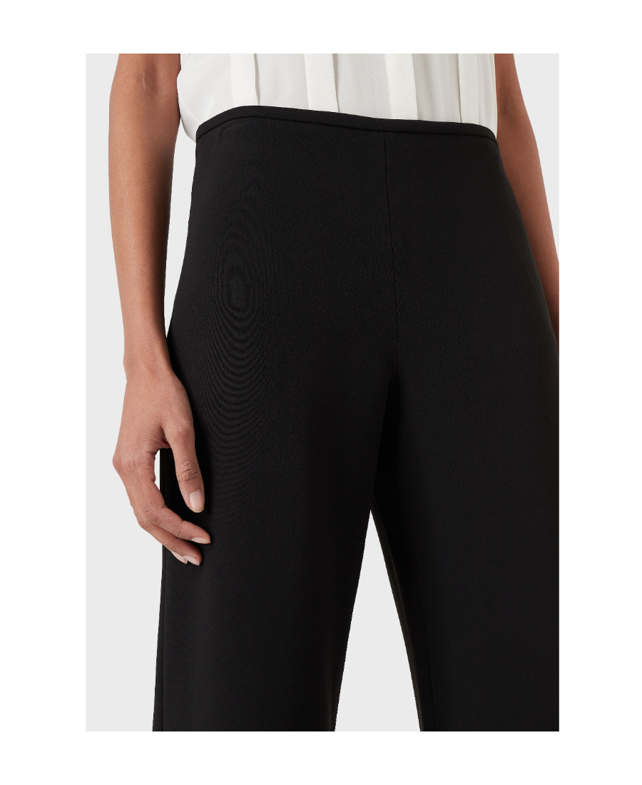 Shop Emporio Armani High-waisted Wide-leg Pants In Black