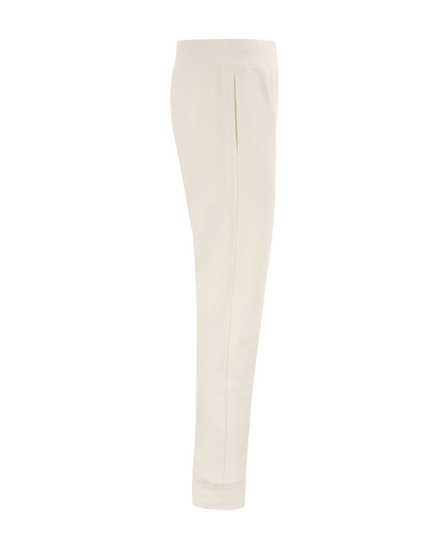 C.p. Company Diagonal Raised Fleece Lens Sweatpants In White