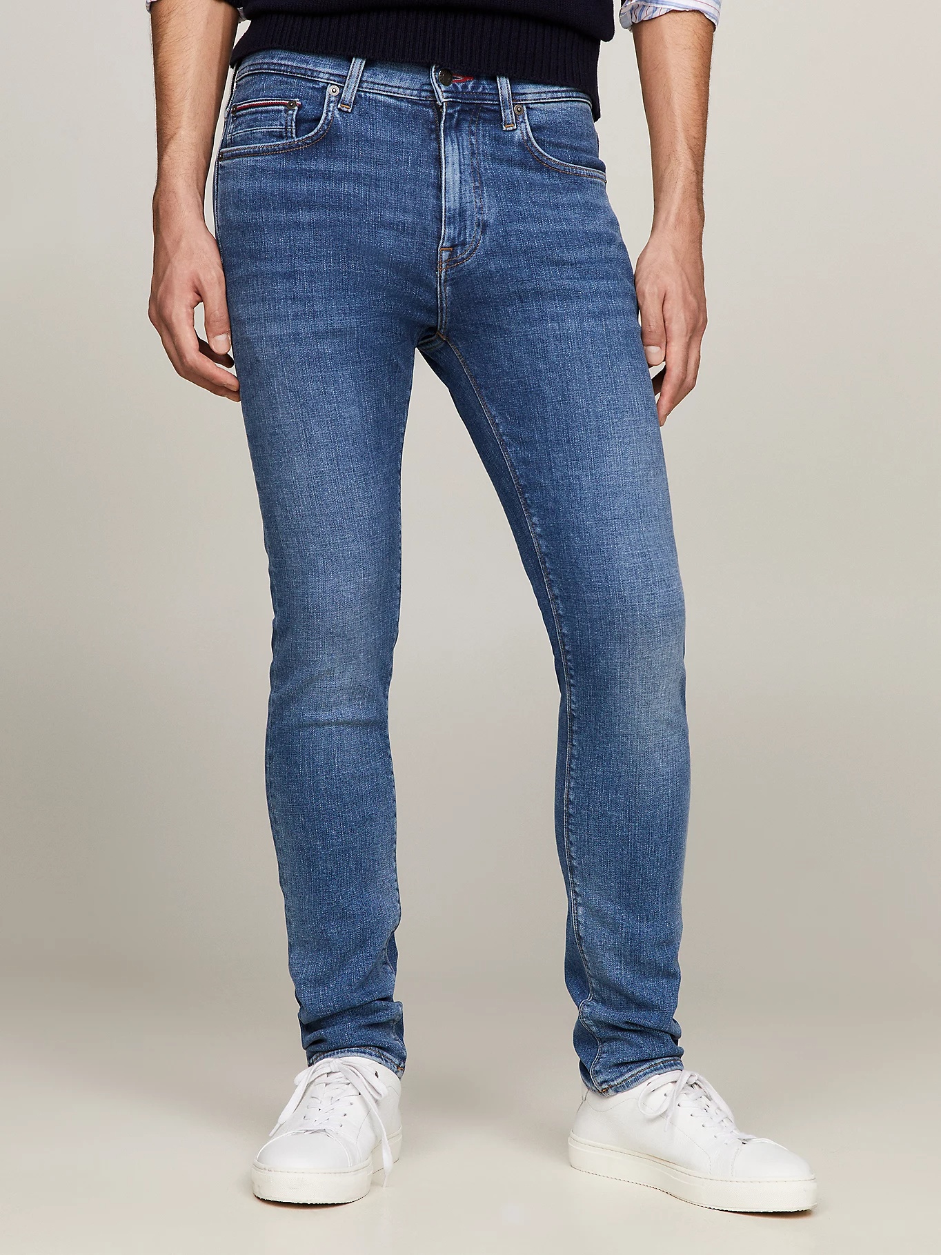 Tommy Hilfiger Bleecker Mid-rise Slim-fit Jeans In Blue