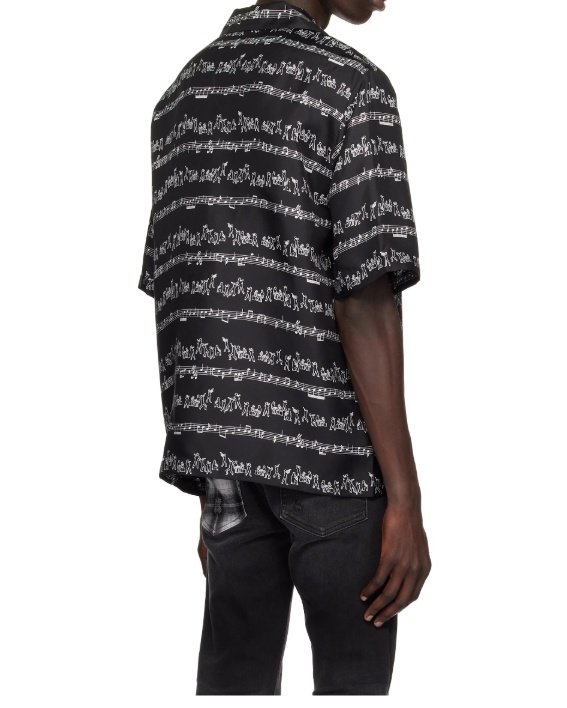 Amiri Black Jazz Band Bowling Shirt In Black