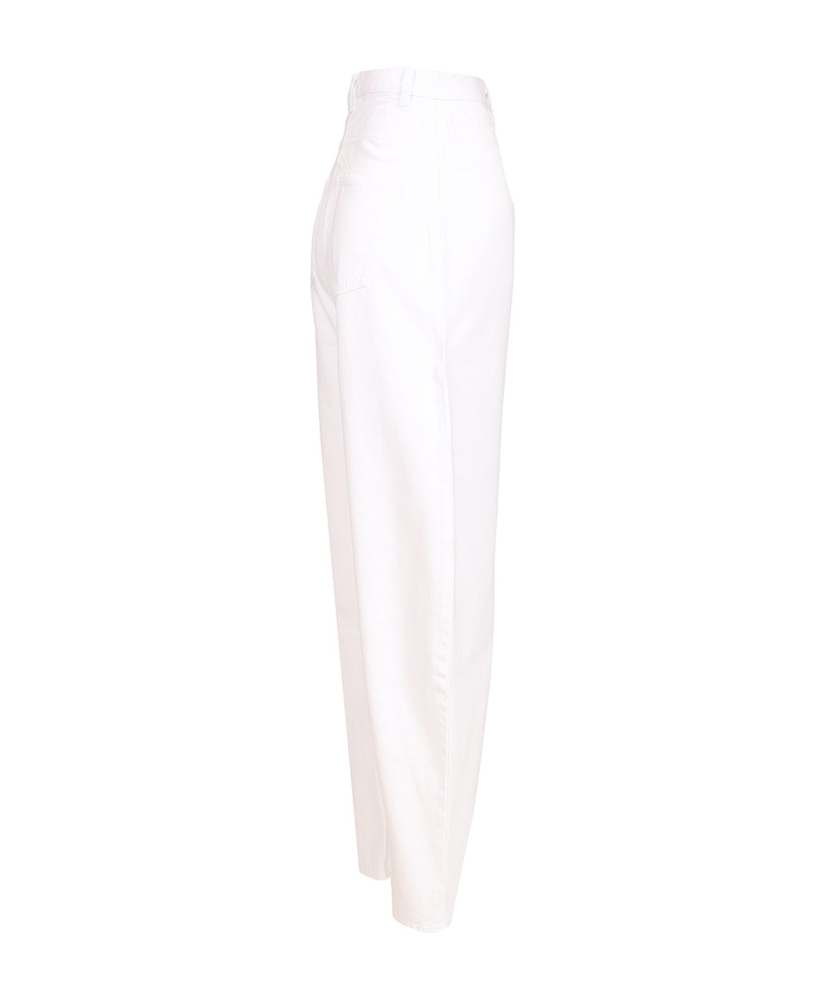 Alaïa Womens Blanc High-rise Wide-leg Denim Jeans In White