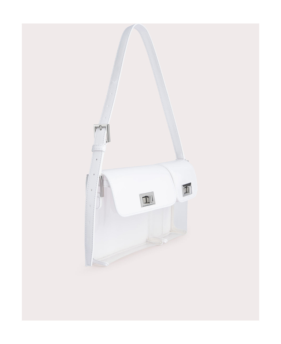 By Far Billy Patent-finish Shoulder Bag In White