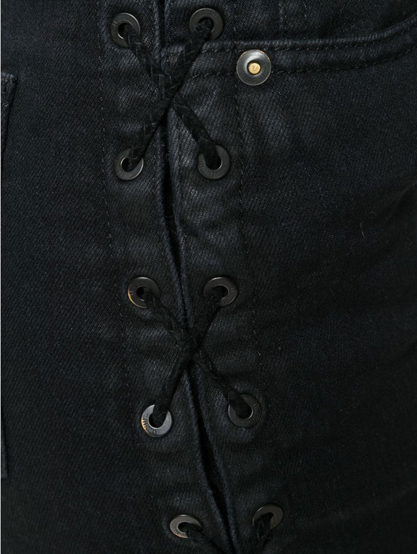 Ben Taverniti Unravel Project Straddle Denim Skirt In Black