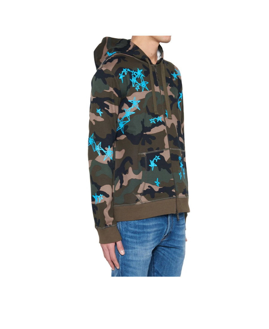 Valentino Camouflage With Hat Casual Jacket In Black