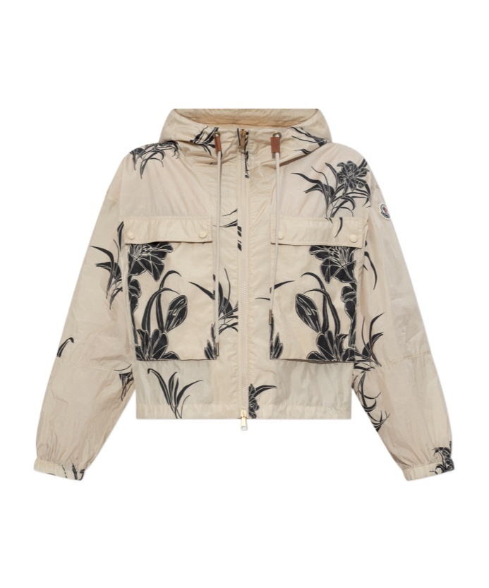 Moncler Sauvan Hooded Jacket In Nude