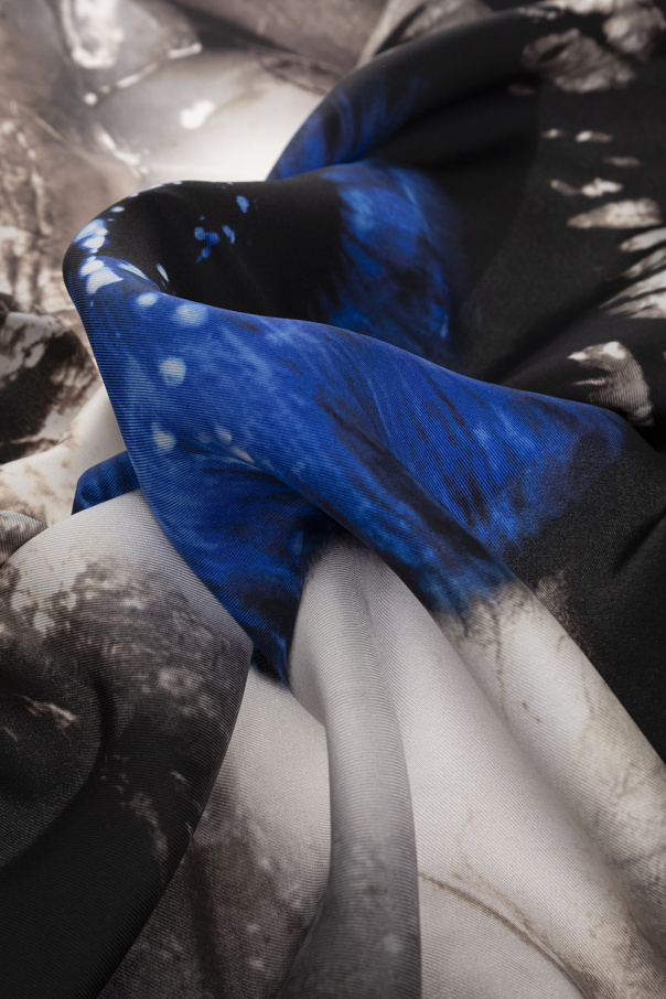 Alexander Mcqueen Eye-print Silk Scarf In Black