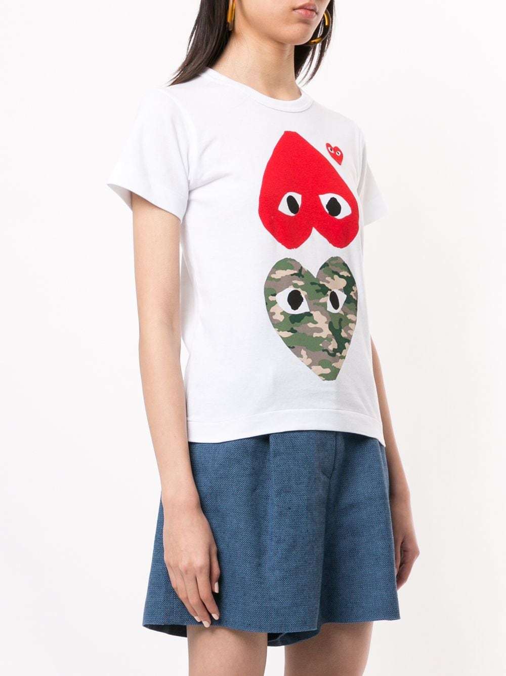 Comme Des Garçons Play Logo-print Crew Neck T-shirt In Animal Print