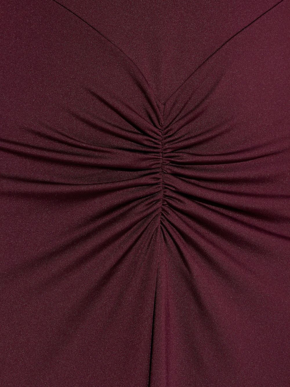 Victoria Beckham Gathered Waist T-shirt Midi Dress Merlot In Burgundy