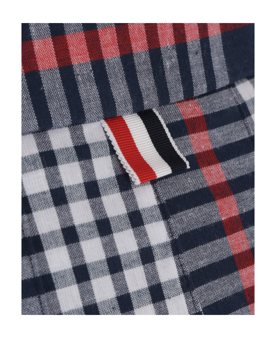 Thom Browne Mini Skirt With Pleated Design And Tricolor Detail In Black