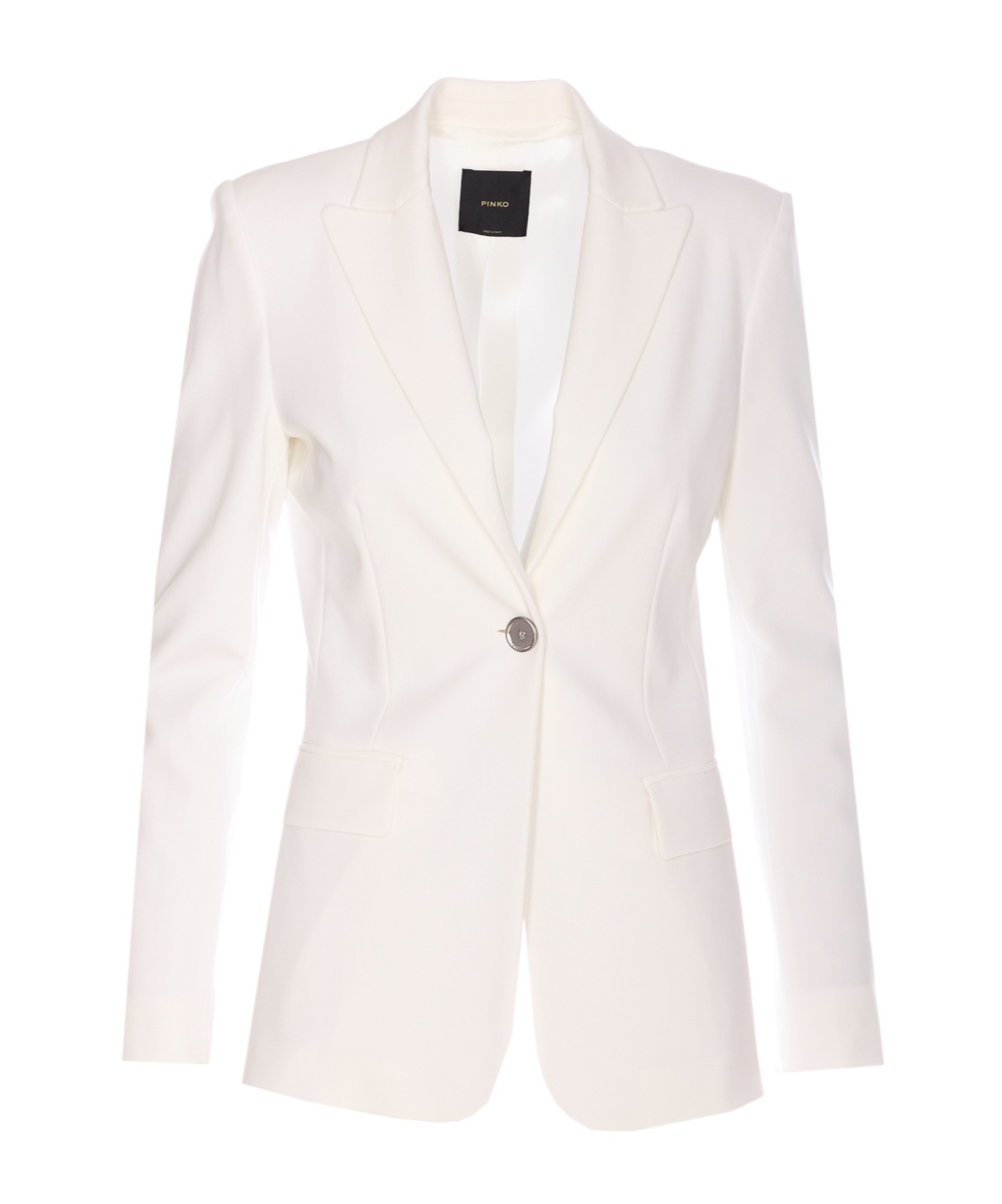 Shop Pinko Single-breasted Blazer In White