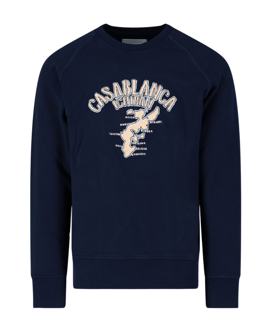 CASABLANCA LOGO-PRINT CREW NECK SWEATSHIRT 