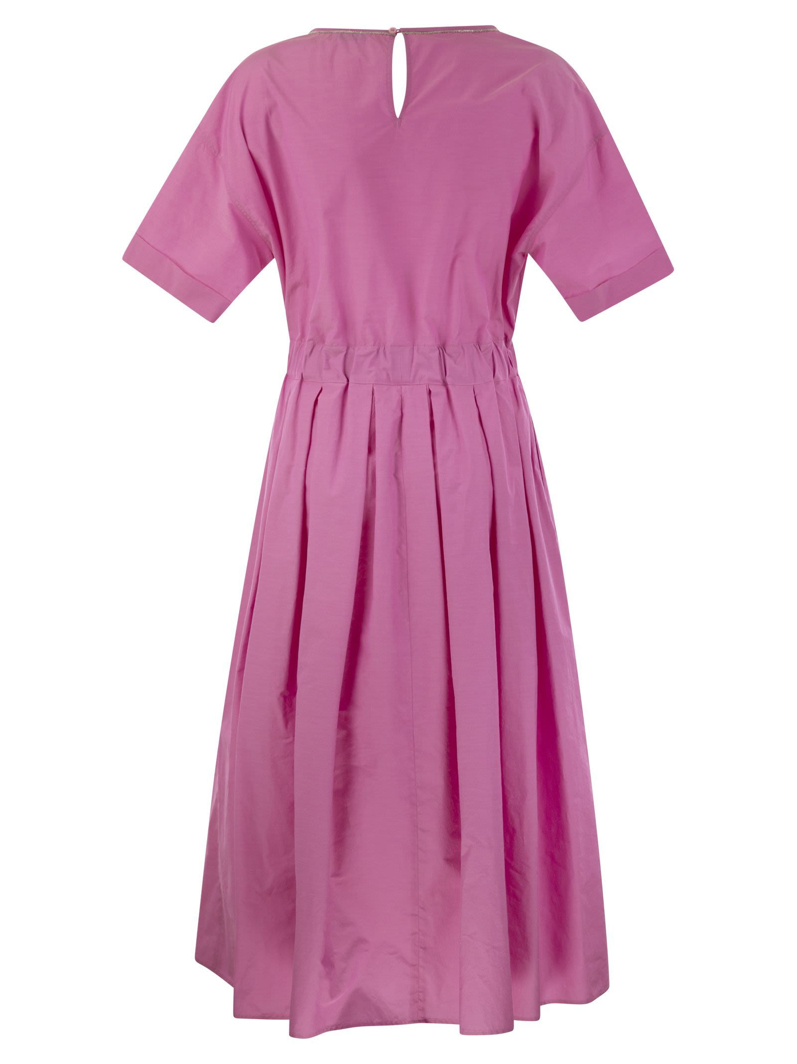 Peserico Women Cotton-blend Dress With Light Stitch In Pink