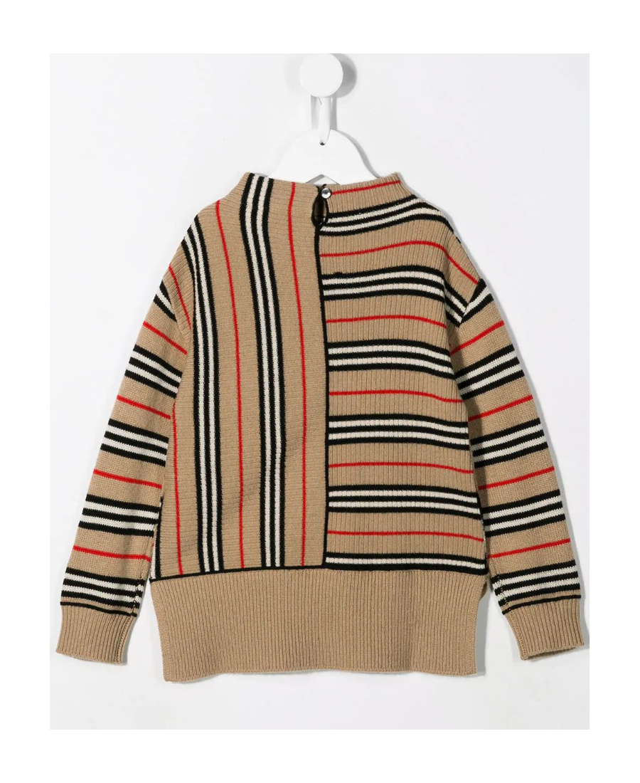 Burberry Contrast Icon Stripe Jumper In Nude