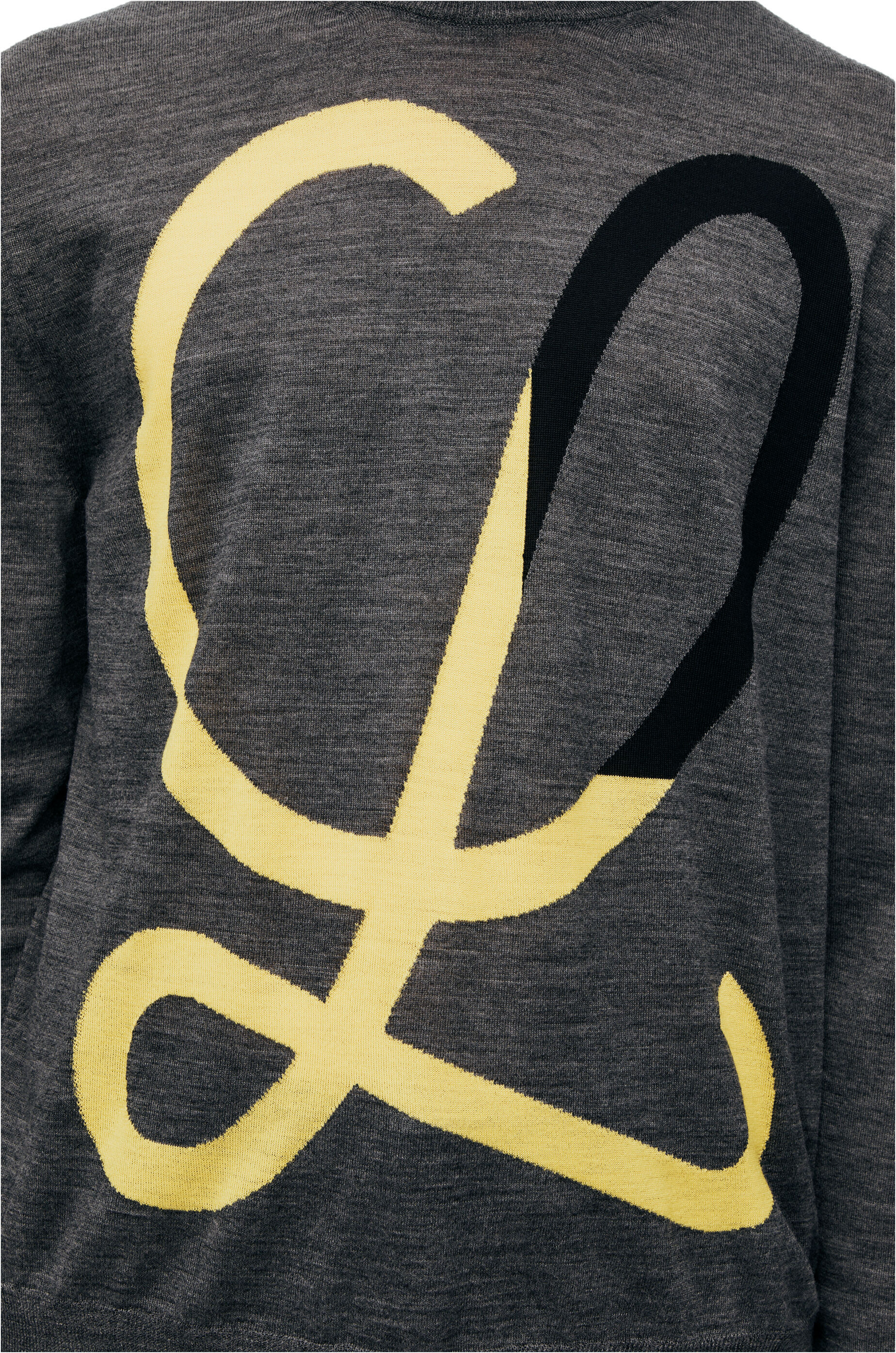 Loewe Inlaid Knitted Sweater In Gray