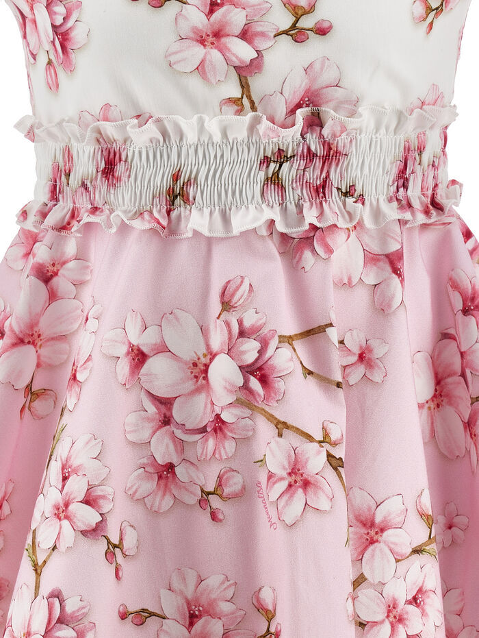 Monnalisa Floral-print Dress In Pink
