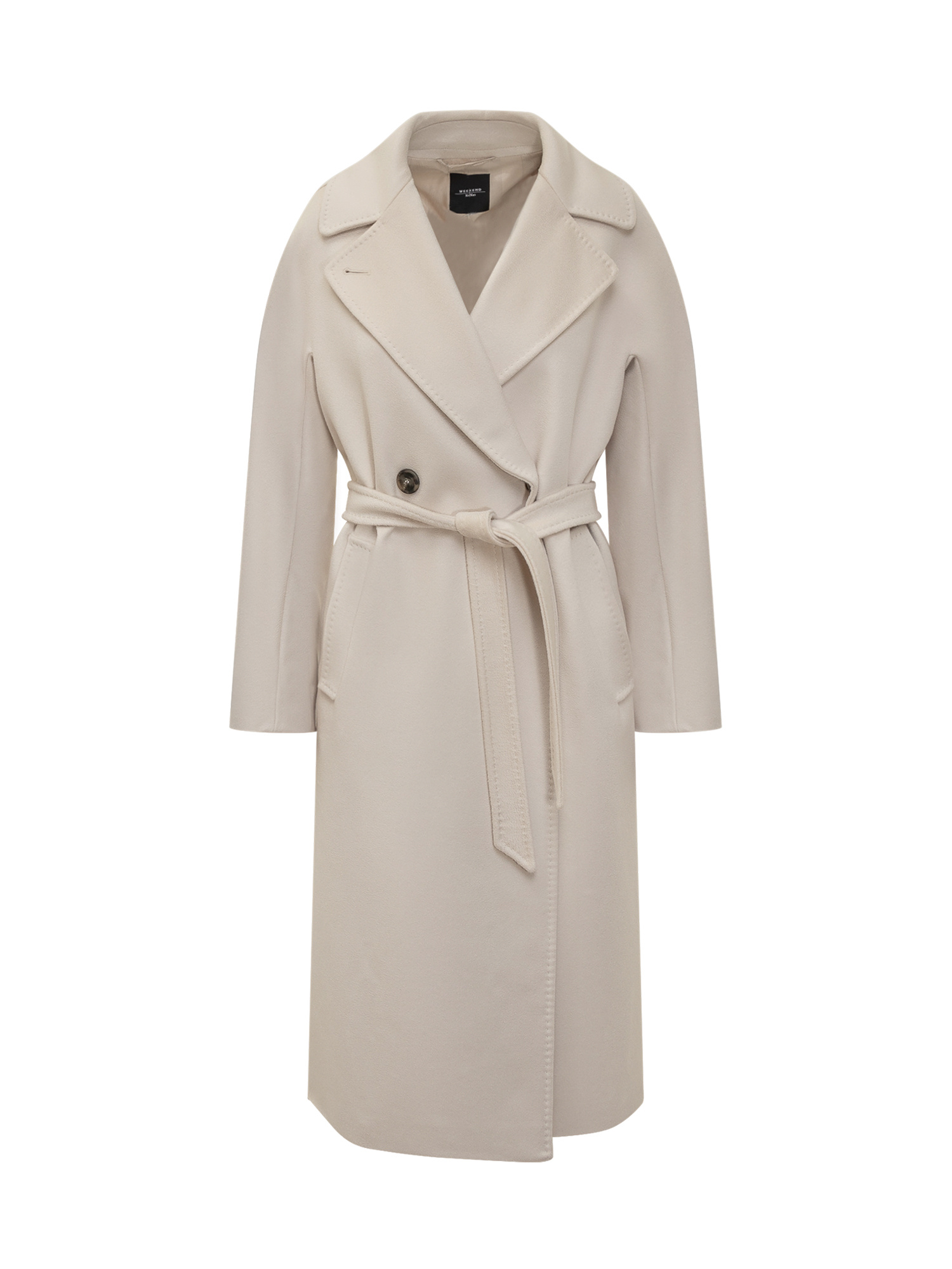 Weekend Max Mara Resina Button-belted Coat In Neutral