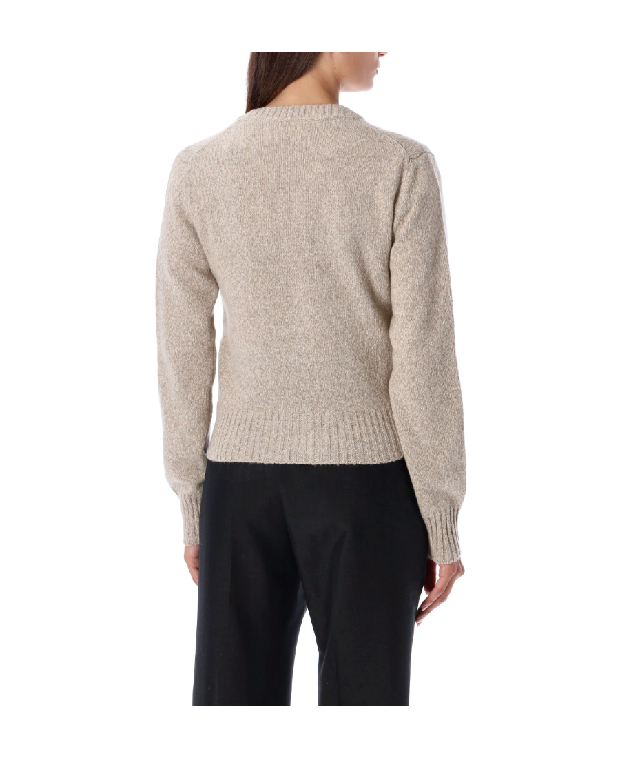 Ami Alexandre Mattiussi Ami Paris Heart Embroidered Button-up Cardigan In Nude