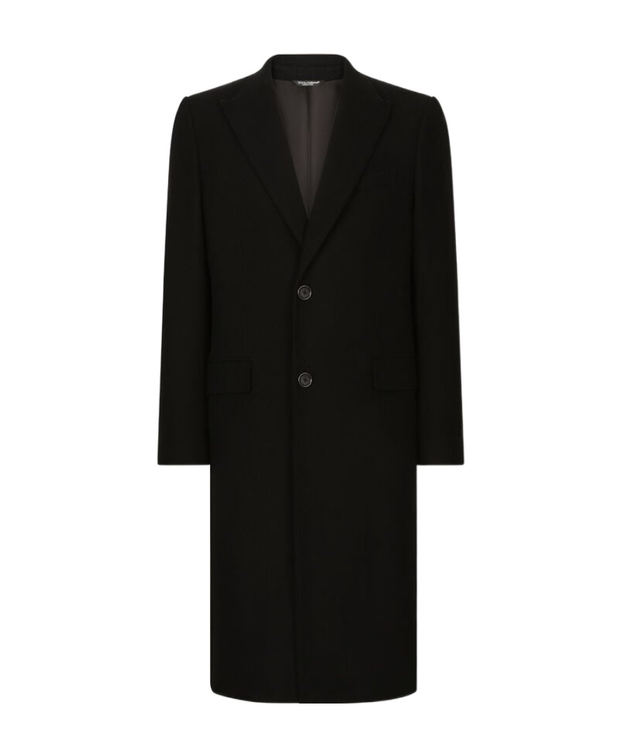 Dolce & Gabbana Single-breasted Wool Coat In Black