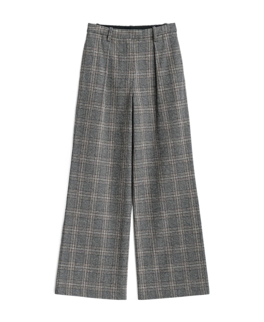 Rag & Bone Bennet Plaid Wide-leg Trousers In Gray