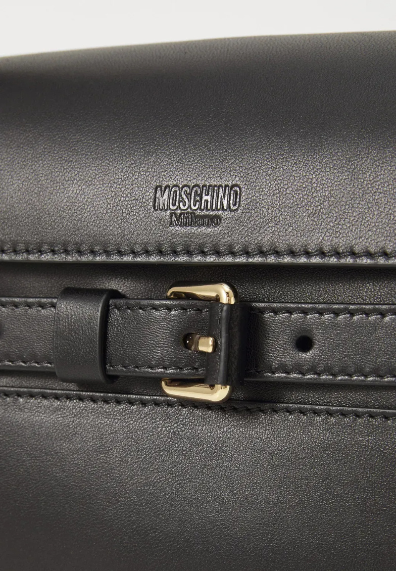 Moschino Flap Shoulder Bag In Black