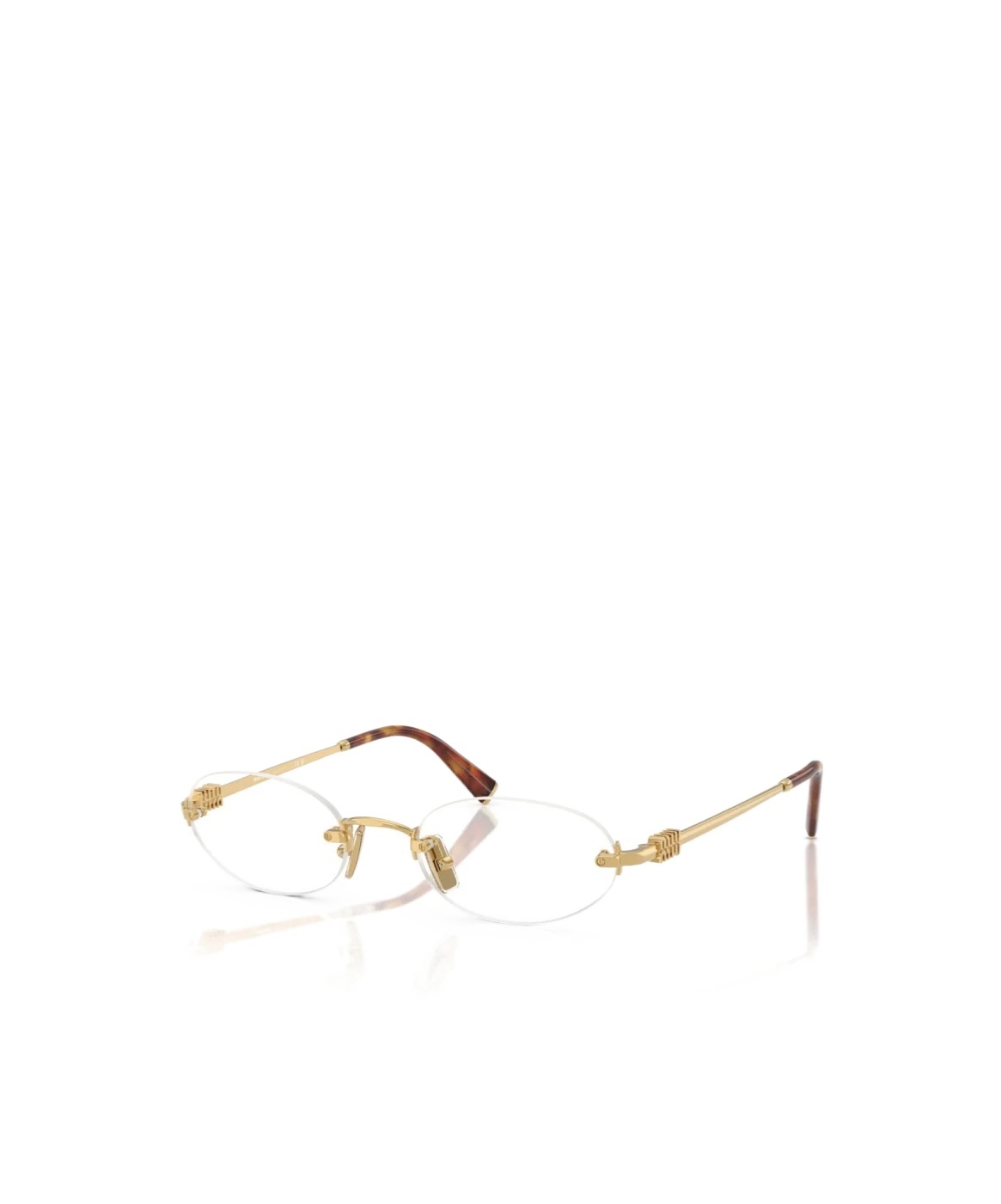 Miu Miu Logo Flat Mirror In Gold