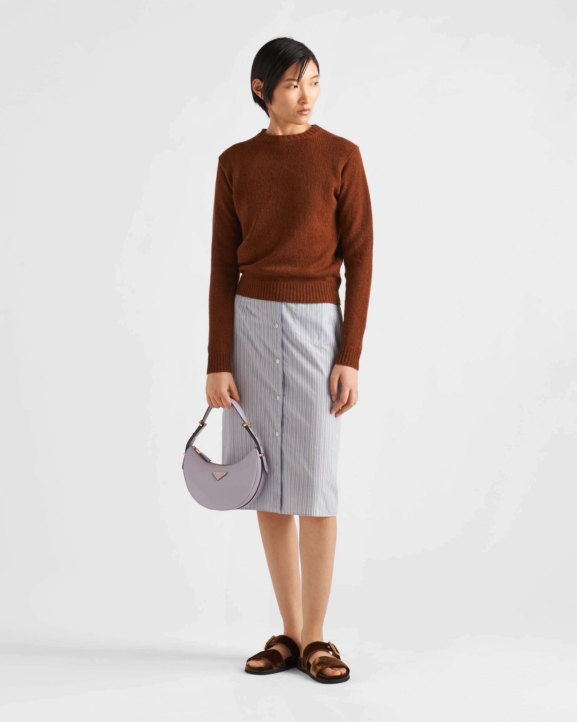 PRADA PRADA ARQUÉ LEATHER SHOULDER BAG