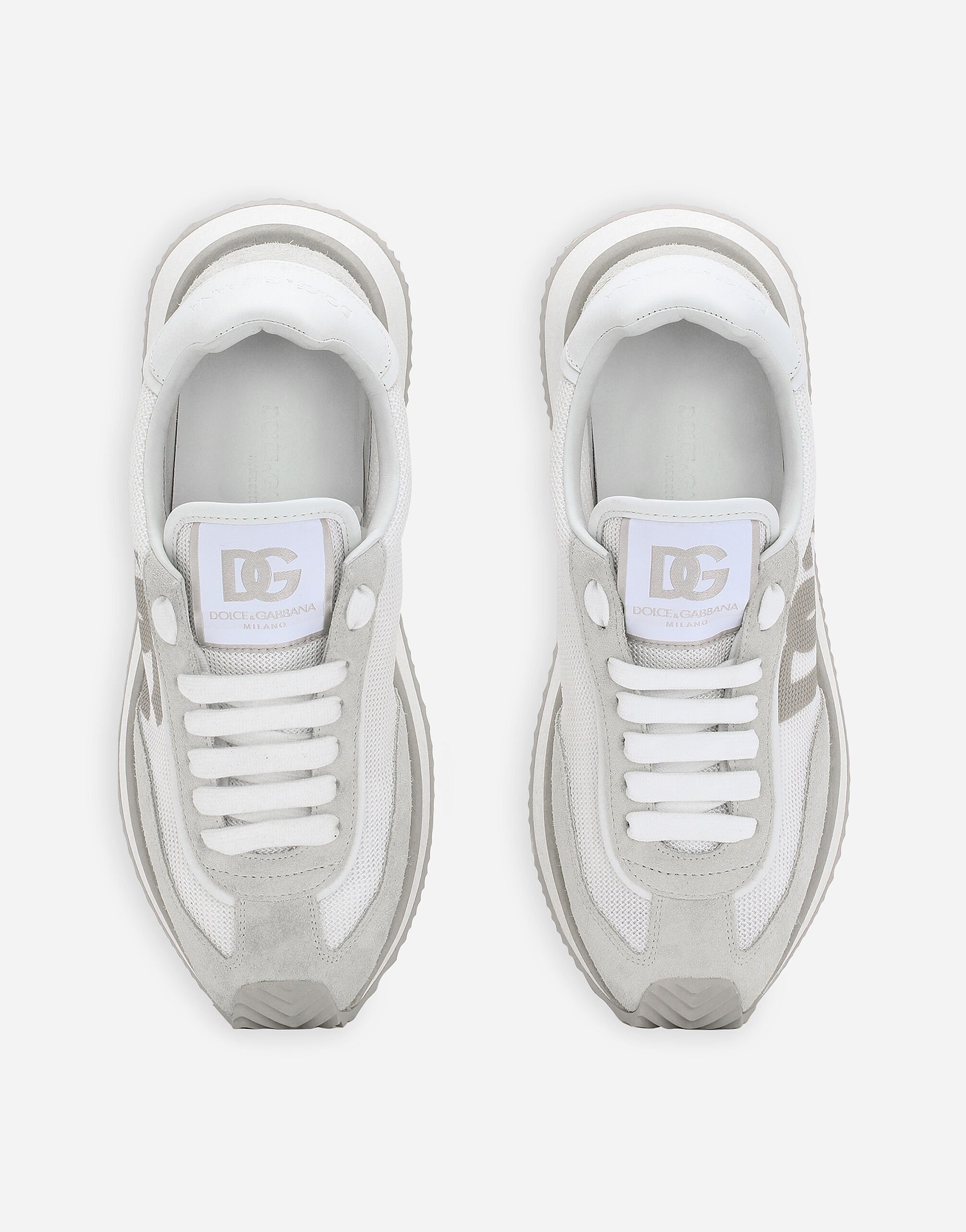 Shop Dolce & Gabbana Dg Cushion Mixed-material Sneakers In White