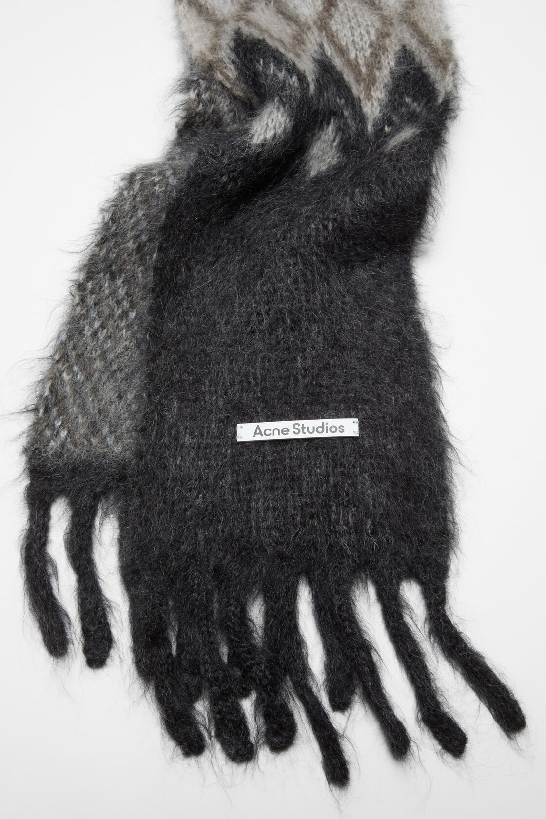 Acne Studios Fringed Scarf In Gray