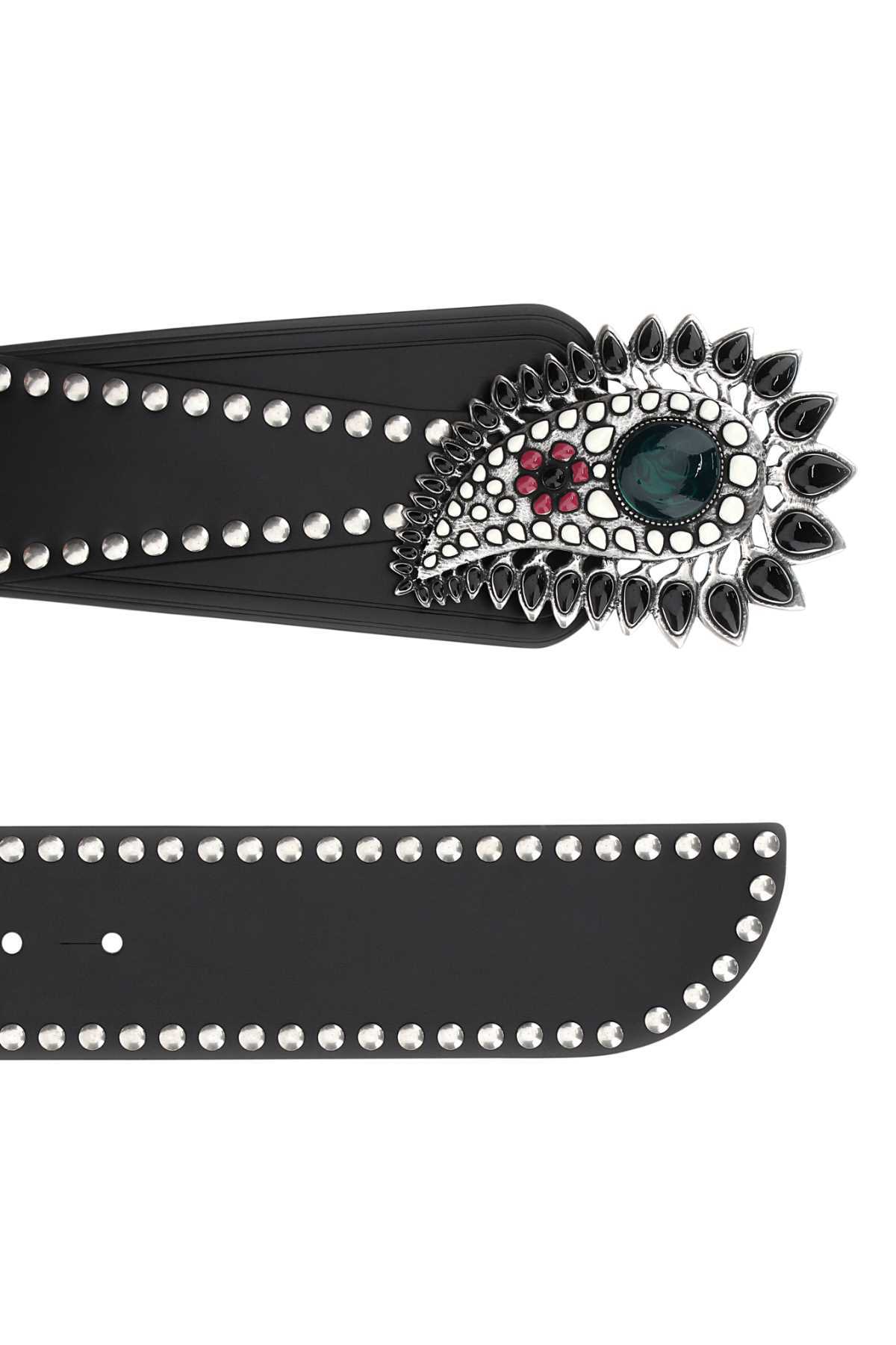 Isabel Marant Aliette Embellished Leather Belt In Black