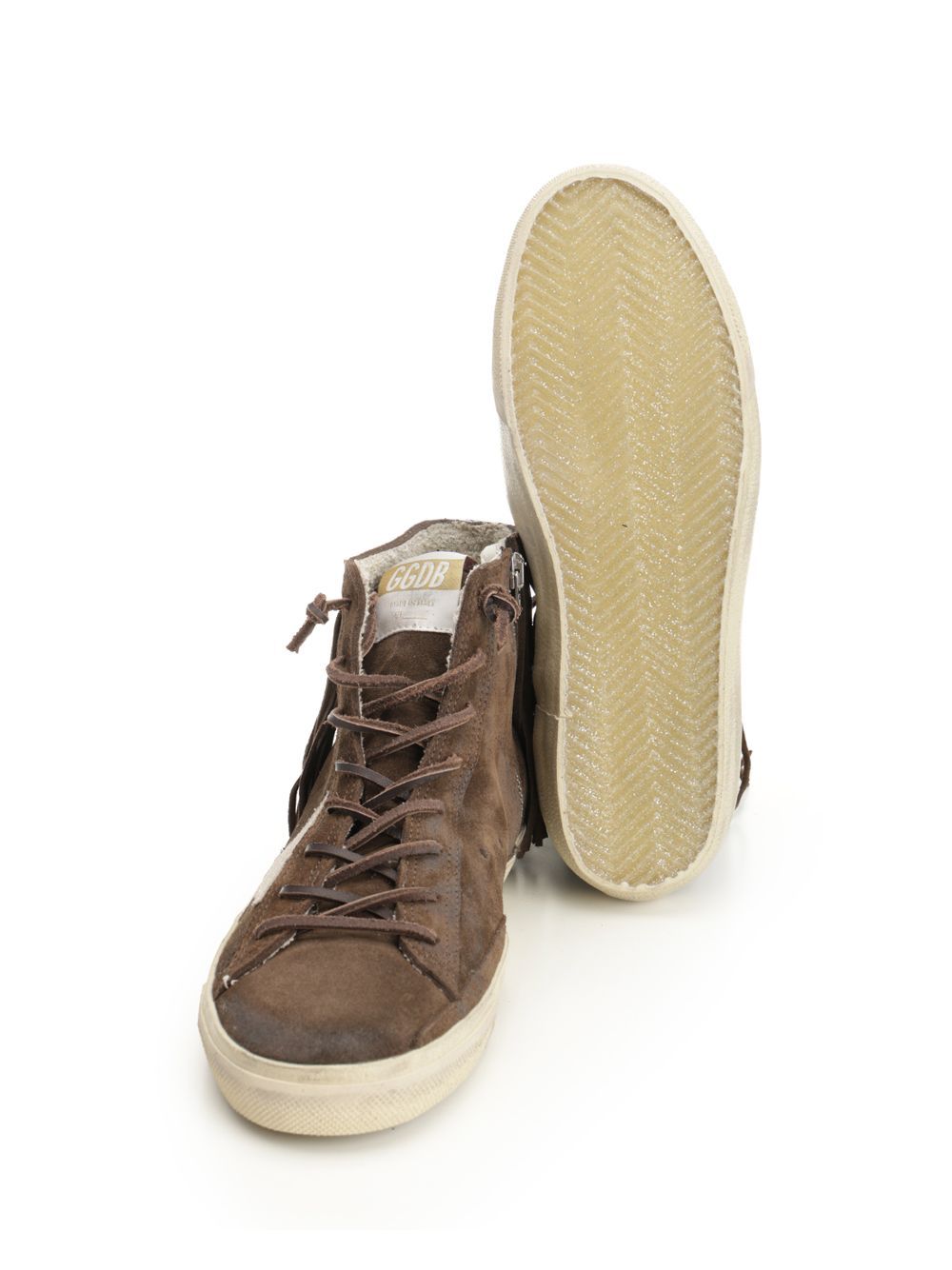 Golden Goose Round-toe High-top Casual Shoes In Brown