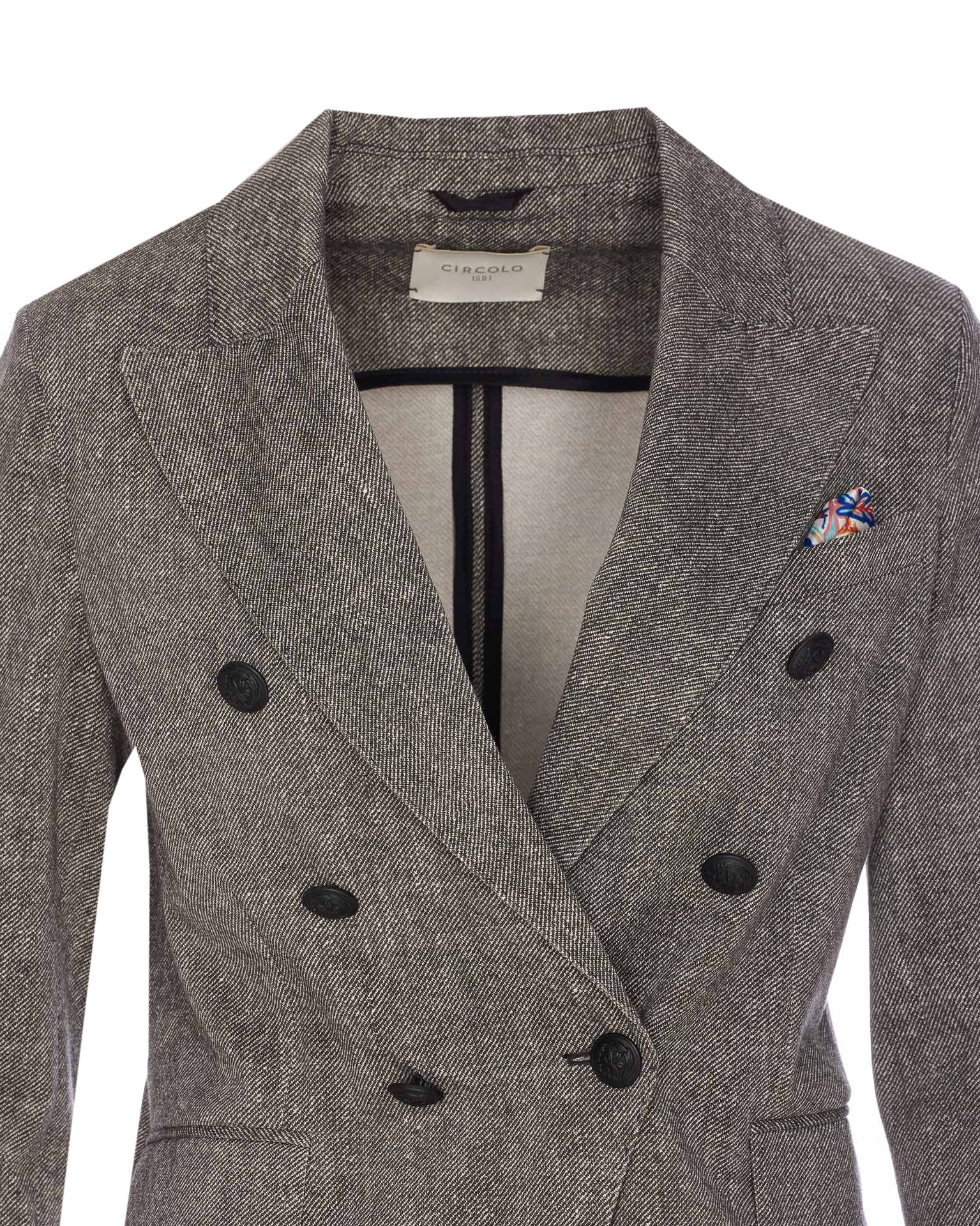 Shop Circolo 1901 Double-breasted Blazer In Gray
