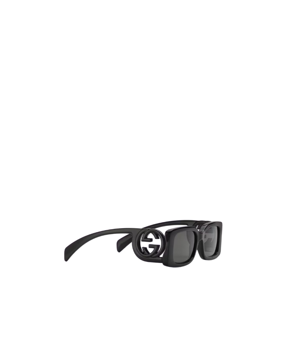 Gucci Rectangular Interlocking G Logo Sunglasses In Black