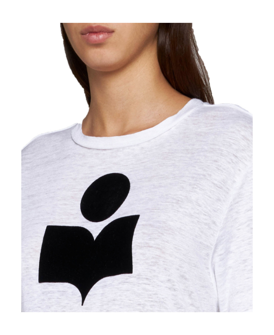 Isabel Marant Étoile Isabel Marant Etoile Zewel T Shirt With Flocked Logo In White