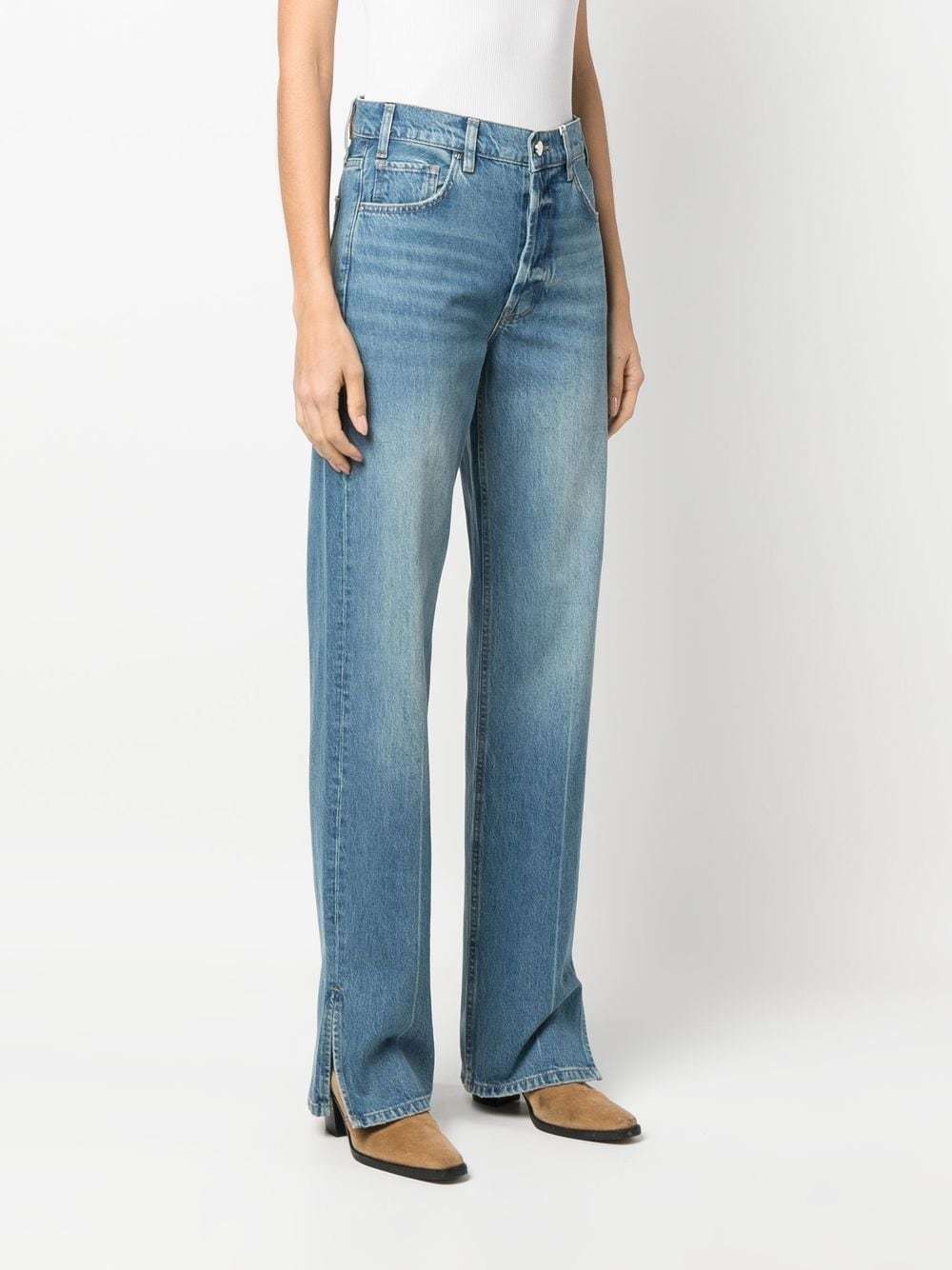Anine Bing Roy Mid-rise Straight Jeans In Blue