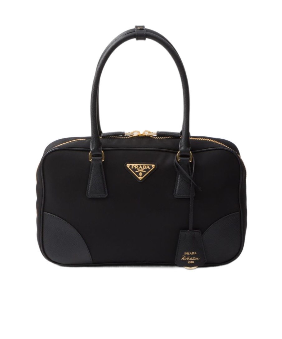Prada Medium Re-edition 1978 Logo Tote Bag In Black
