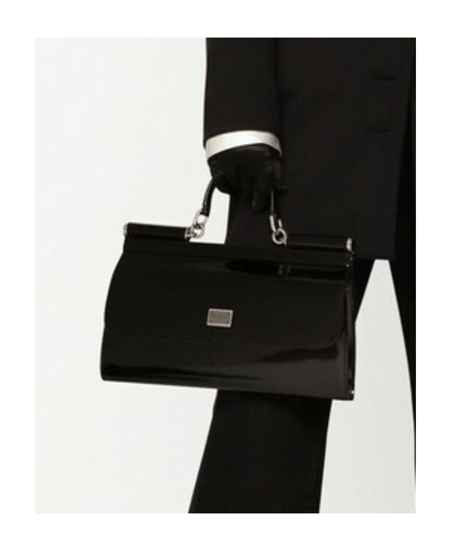 Dolce & Gabbana Kim Dolcegabbana Sicily Patent Bag In Black