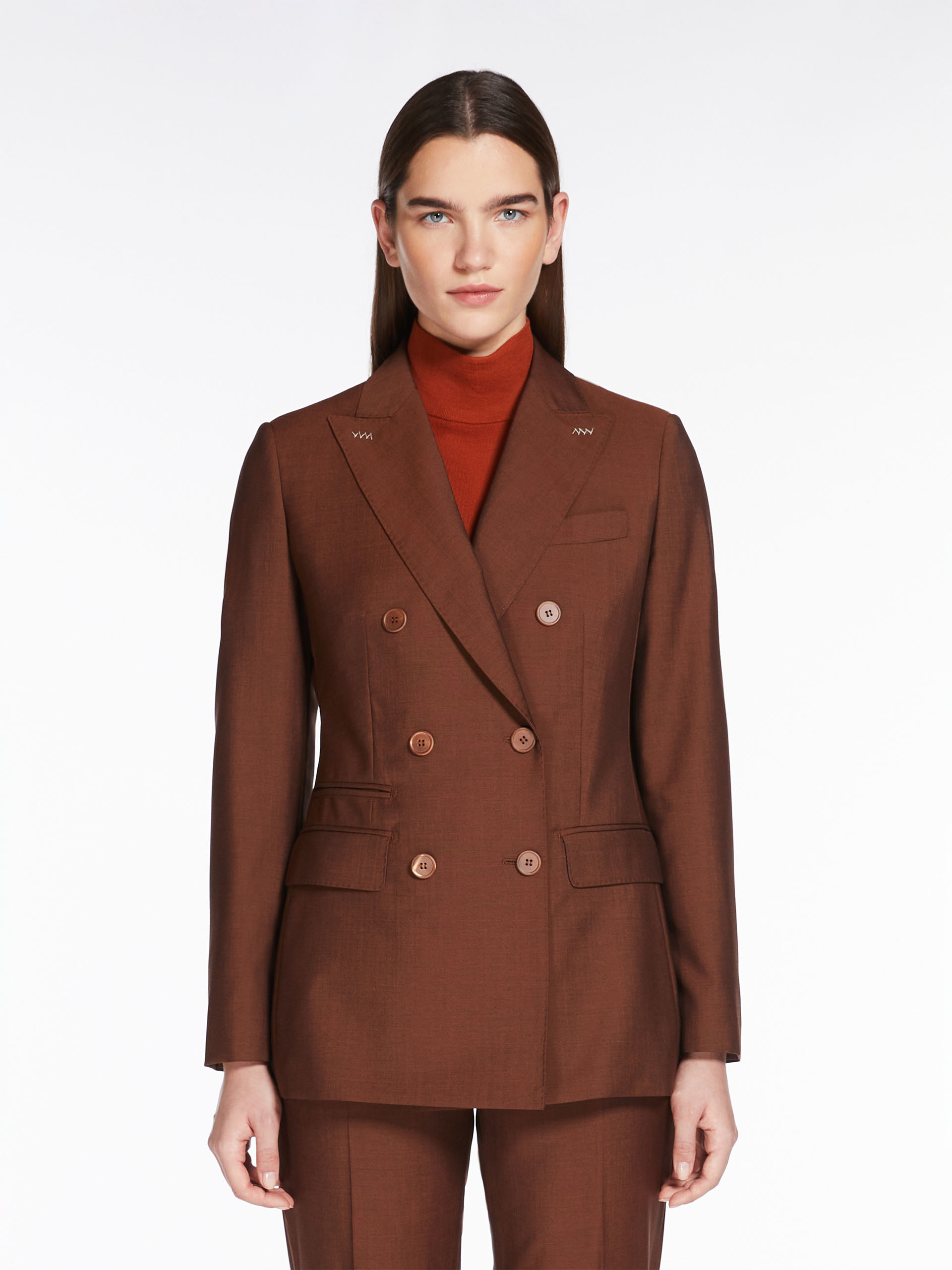 Max Mara Ranghi Logo Suit Jacket In Brown