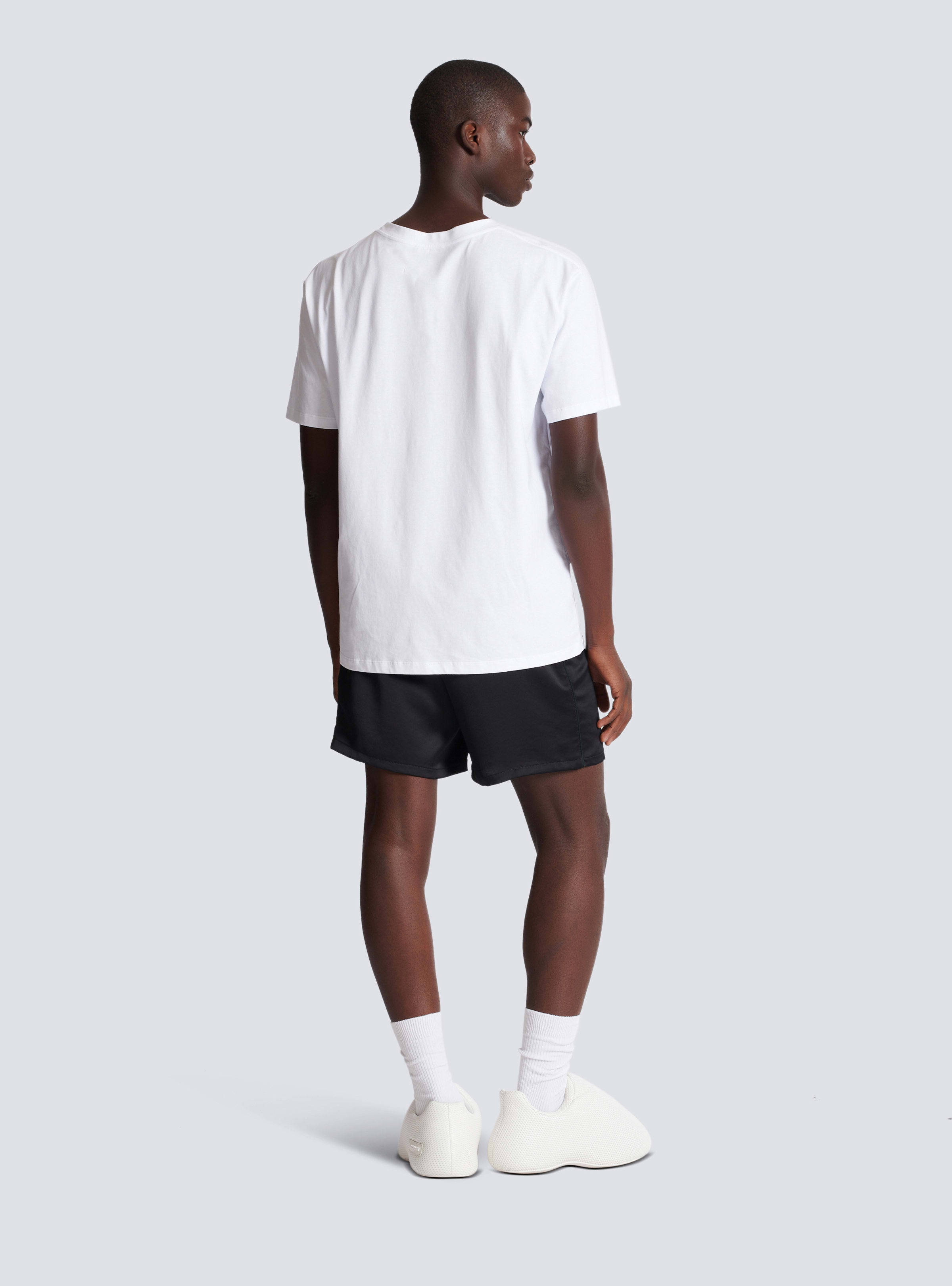 Balmain Flower-print Cotton T-shirt In White