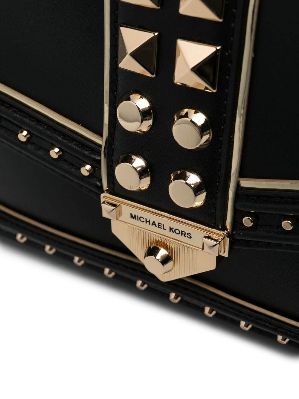Michael Michael Kors Soho Studded Leather Shoulder Bag In Black