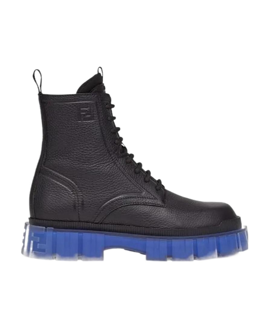 Fendi Ff Debossed-logo Ankle Boots In Black